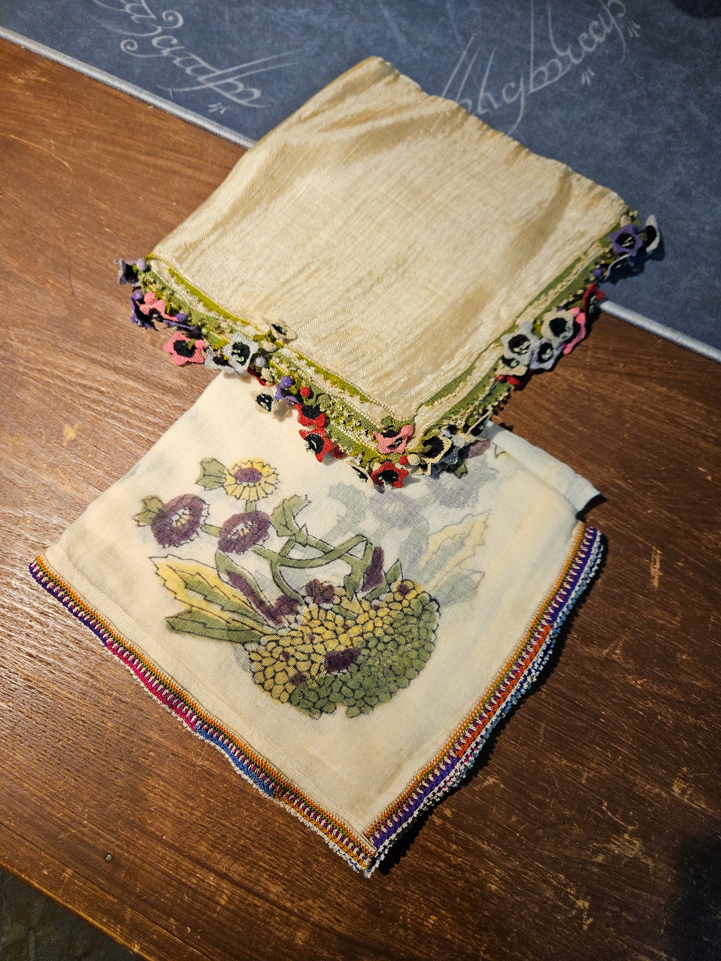 İğne Oyalı Yazma 2 Adet İpek ioy005