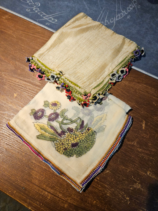 İğne Oyalı Yazma 2 Adet İpek ioy005