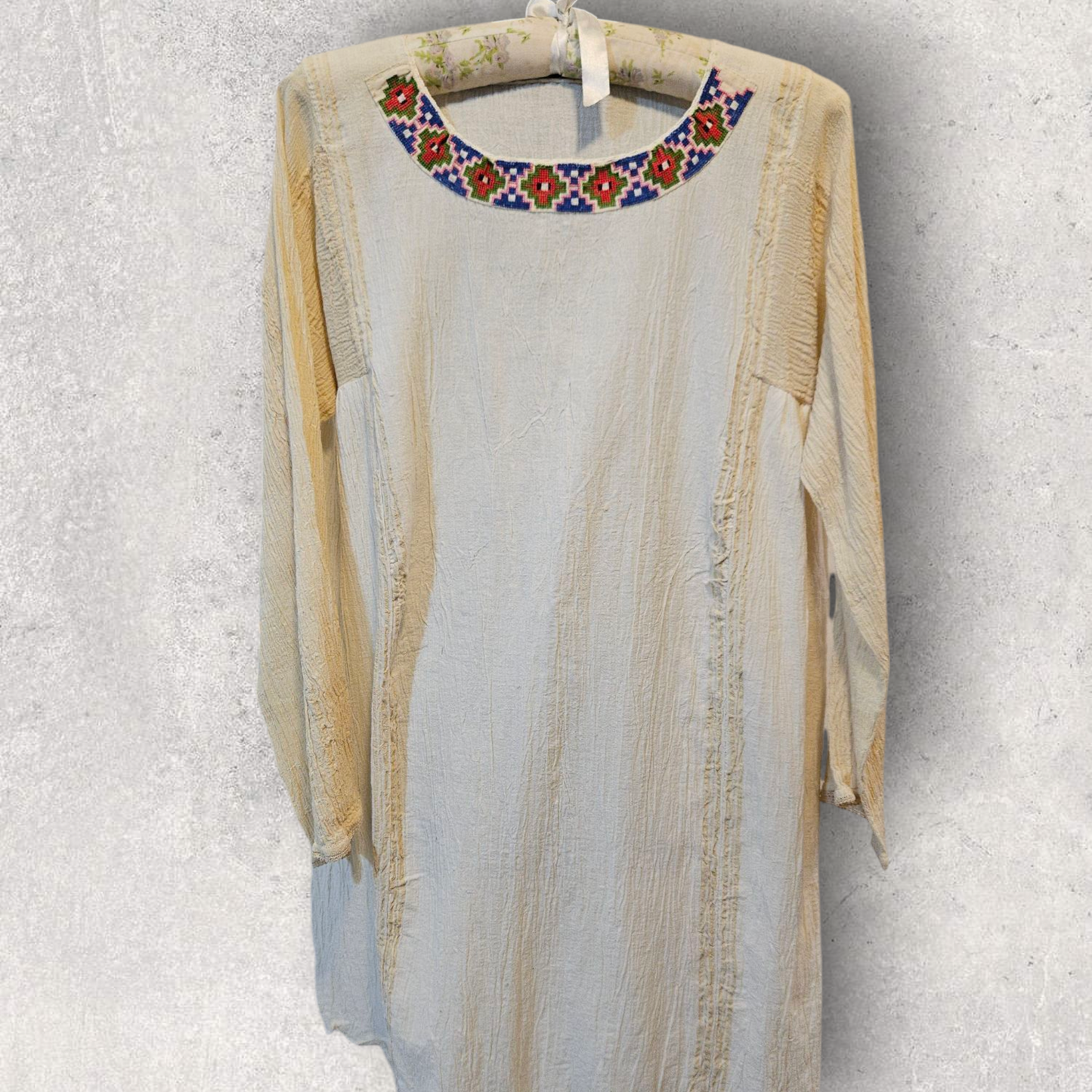 İşlemeli İpek Pamuk Kısa Tunik