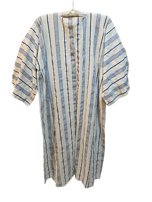 Mavi Çizgili Dokuma Tunik