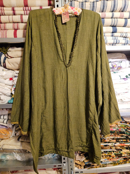 Yumuşak Keten Kısa Tunik