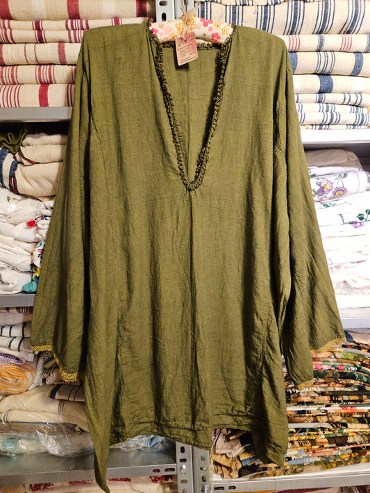 Yumuşak Keten Kısa Tunik
